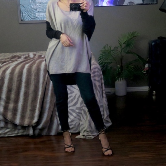 MASON Cashmere / silk black and beige light sweater SO SOFT! - Picture 5 of 7